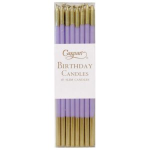 Caspari Birthday Slim Birthday Candles in Lavender & Gold