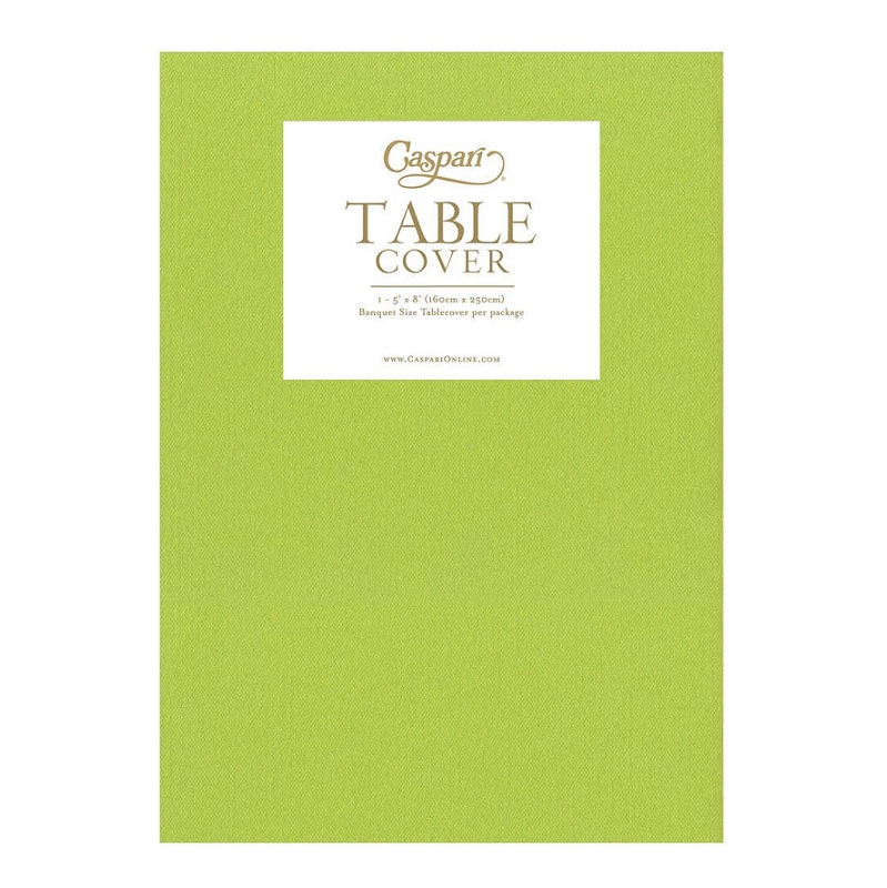 Caspari Paper Linen Solid Table Cover in Lime Green