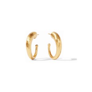 Medium Gold Hammered Hoop Earrings