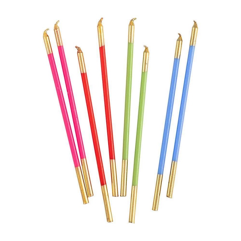 Caspari Birthday Slims Birthday Candles in Mixed Brights