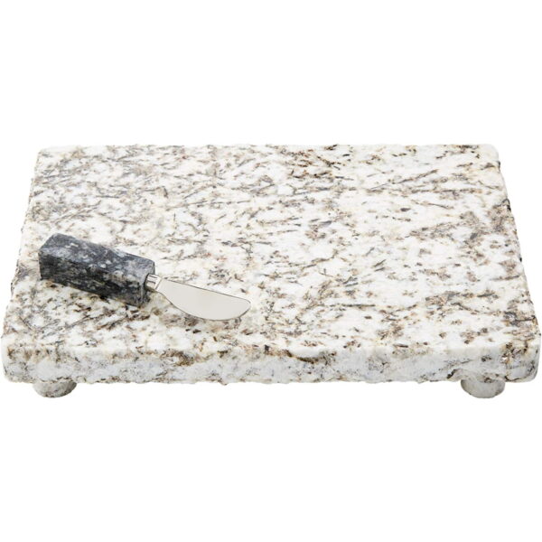 Mud Pie Footed Gray Granite Cheese Board