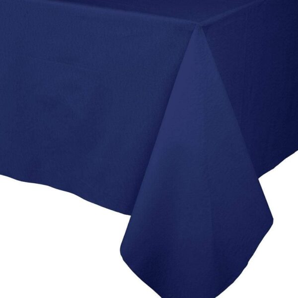 Caspari Paper Linen Solid Table Cover in Navy Blue