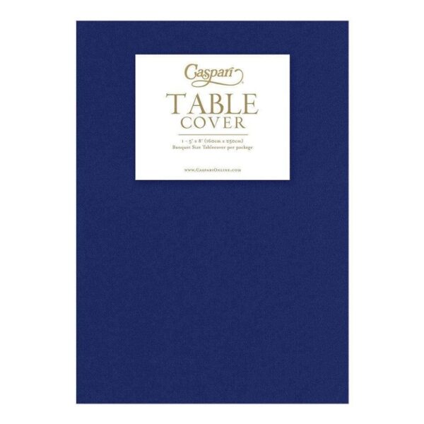 Caspari Paper Linen Solid Table Cover in Navy Blue