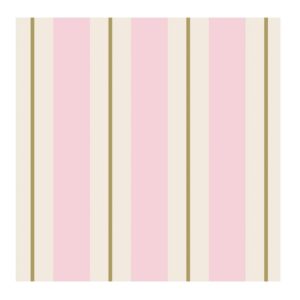 Pink & Gold Awning Stripe Cocktail Paper Napkins