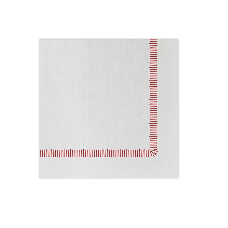 Vietri Papersoft Cocktail Napkins (Pack of 20) Red Fringe Berings