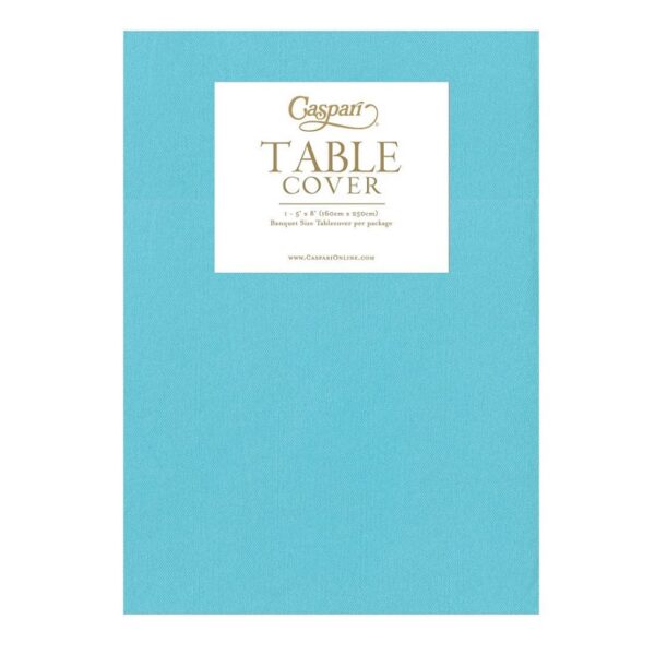 Caspari Paper Linen Solid Table Cover in Robins Egg Blue