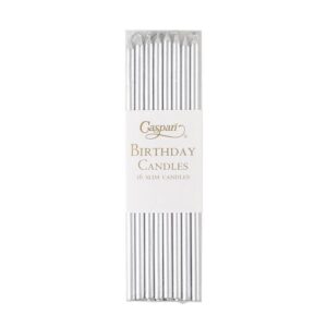 Caspari Birthday Slim Birthday Candles in Silver