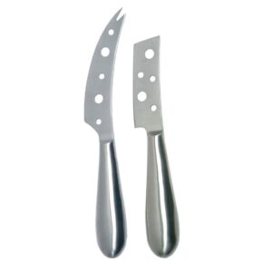 Set Of 2 Stainless Steel Open Blade Cheese Knives