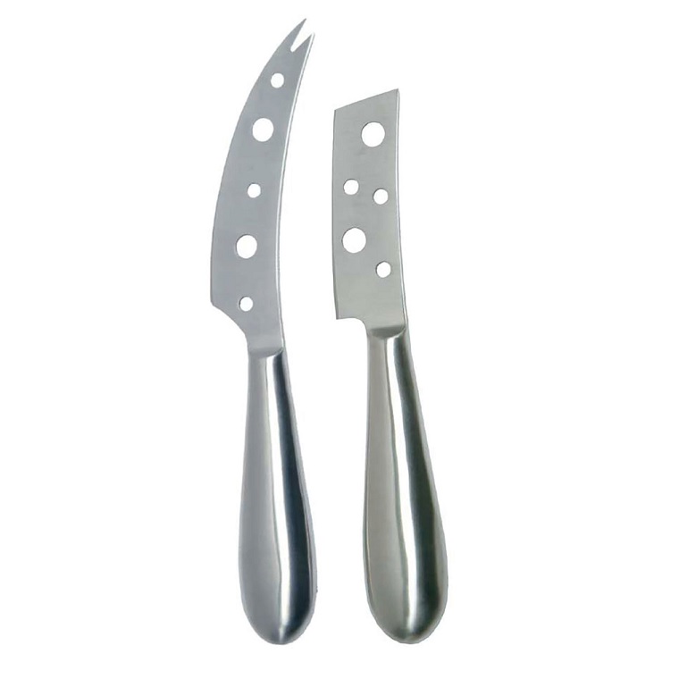 Set Of 2 Stainless Steel Open Blade Cheese Knives