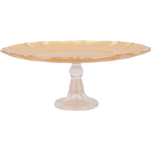 Vietri Baroque Glass Gold Cake Stand