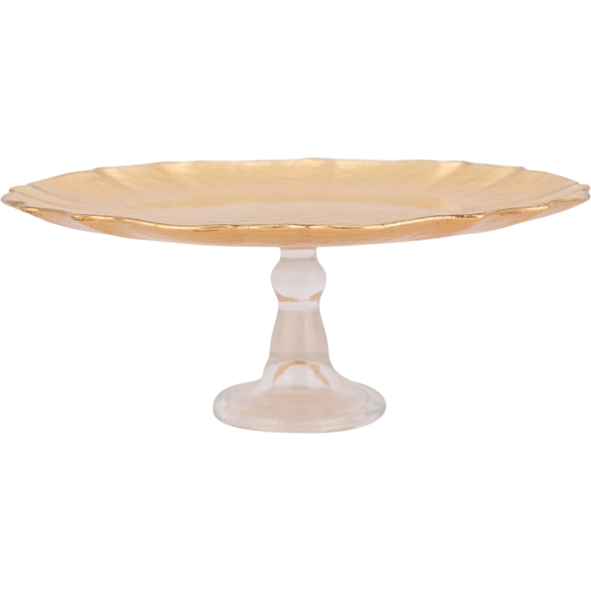 Vietri Baroque Glass Gold Cake Stand