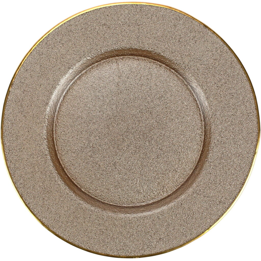 Vietri Metallic Glass Service Plate Charger - Fawn