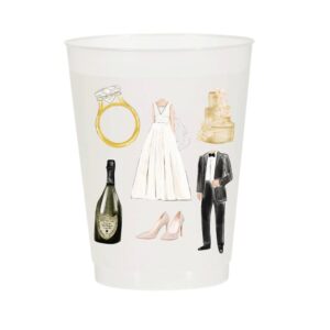Wedding Icons Reusable Frosted Cups