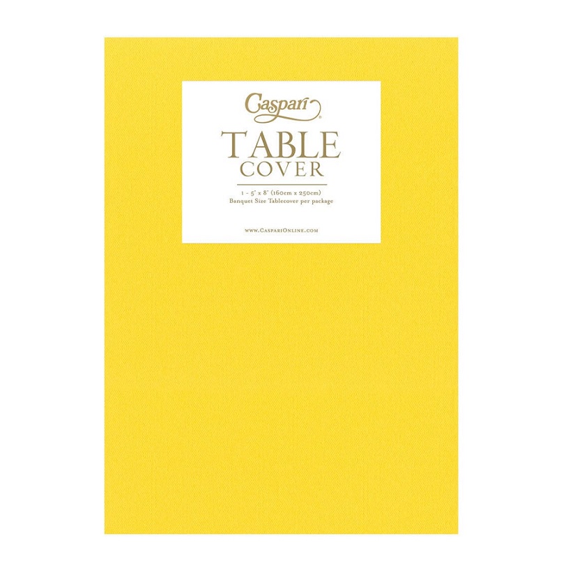 Caspari Paper Linen Solid Table Cover in Yellow