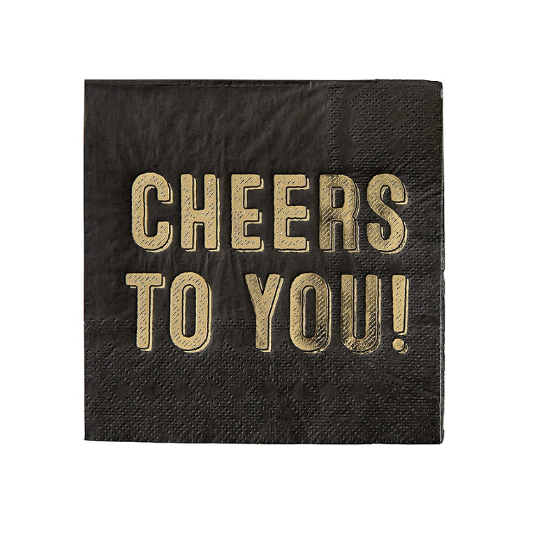 Cheers to You Disposable Paper Cocktail Napkins Berings