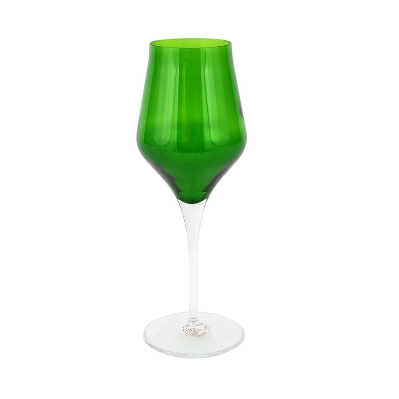 Vietri Contessa Emerald Wine Glass