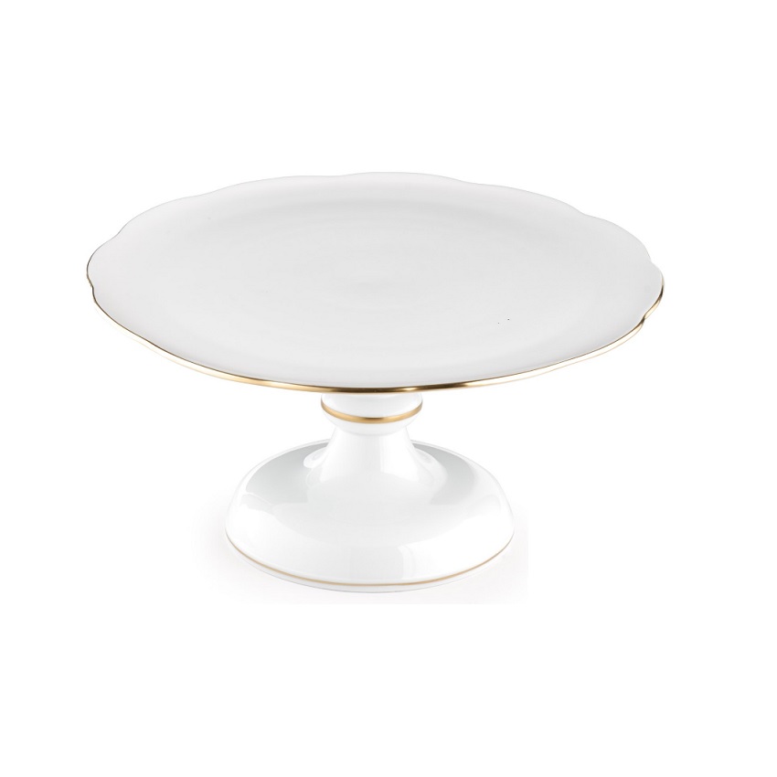 Herend Golden Edge Footed Cake Plate