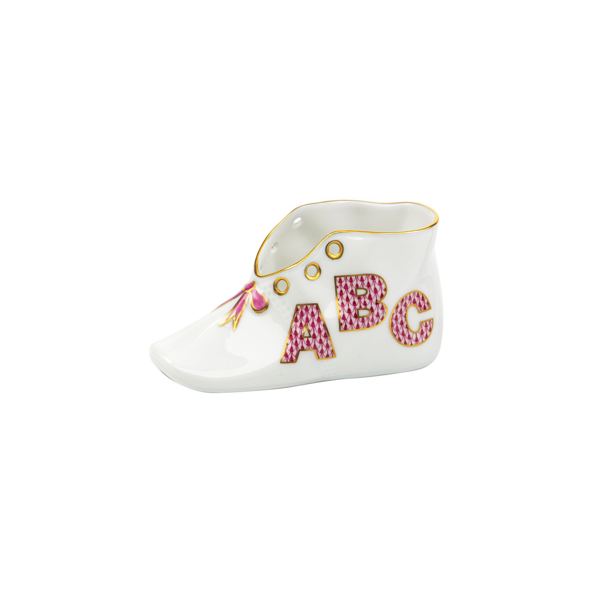 Herend Baby Shoe - Raspberry