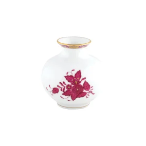 Herend Round Vase - Chinese Bouquet Raspberry