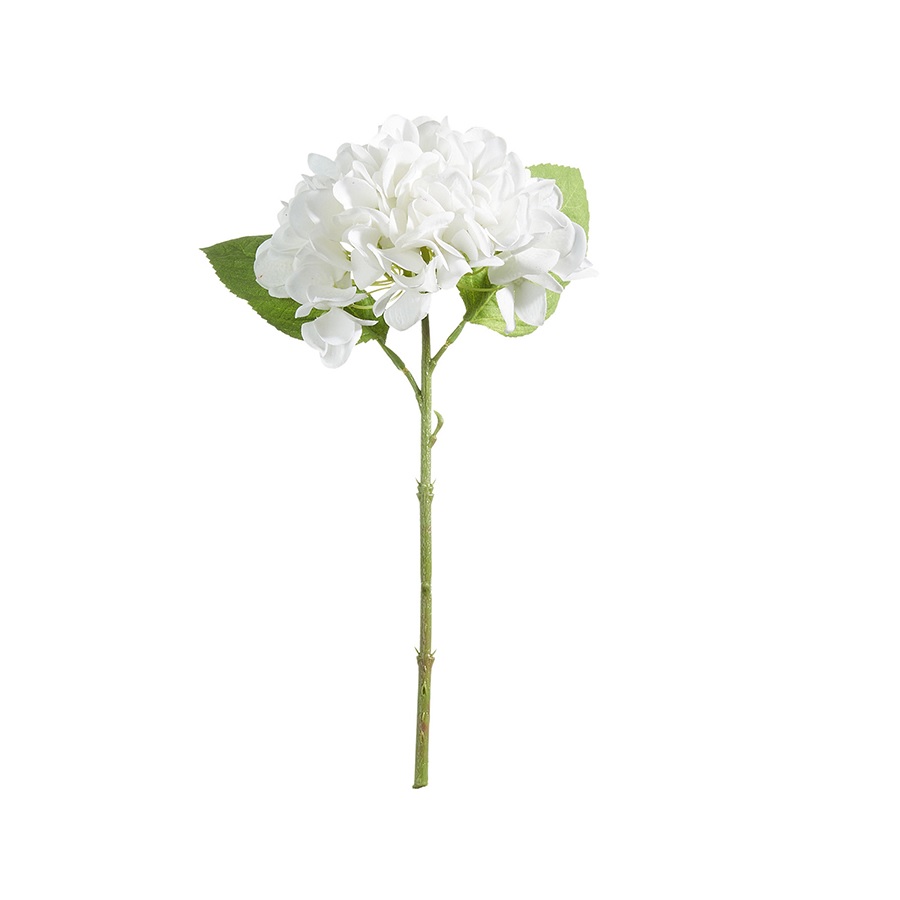 13" Real Touch White Hydrangea Stem