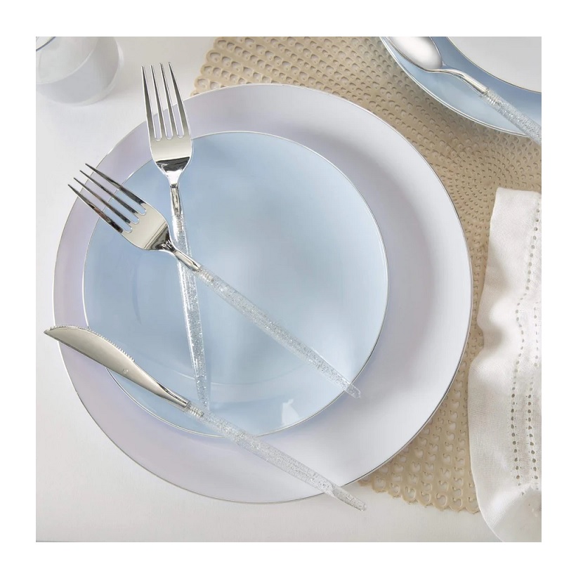 Round Salad Plates - Ice Blue