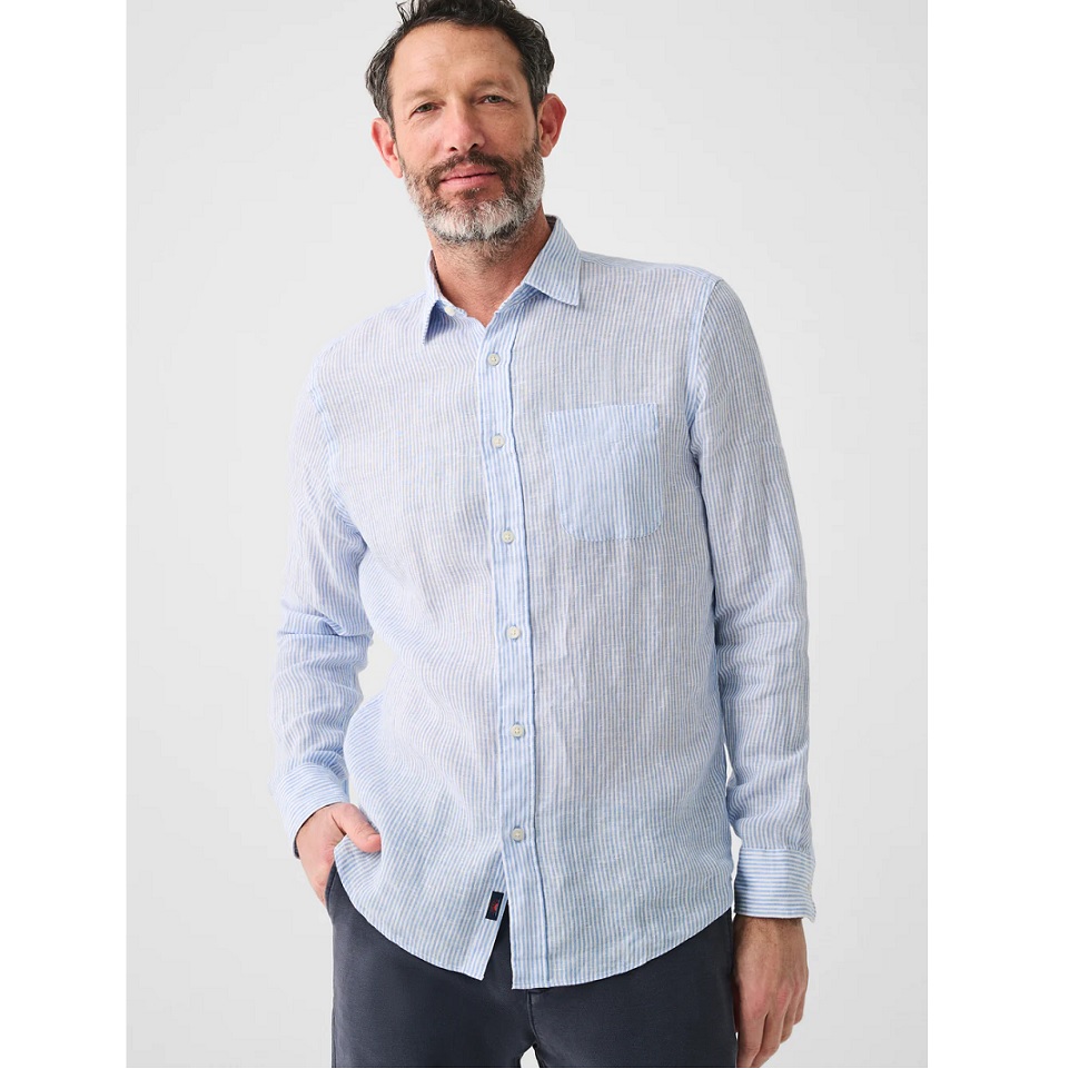 Faherty Linen Laguna Shirt - Summer Classic Stripe | Berings