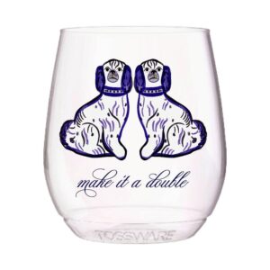 Make It A Double 14oz Stemless Wine Glass Tossware