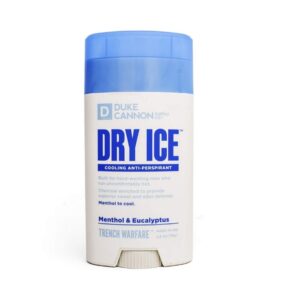 Trench Warfare Dry Ice Cooling Men's Solid Antiperspirant - Menthol & Eucalyptus.
