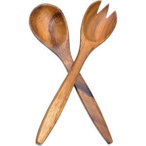Pacific Merchants Acacia Wood 12in Fork & Spoon Serving Set