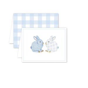 Porcelain Bunnies Note Cards - Blue