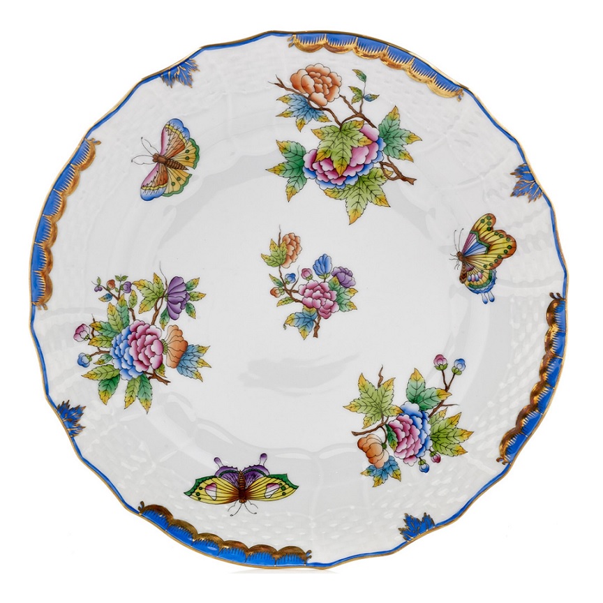 Herend Queen Victoria Blue Border Service Plate