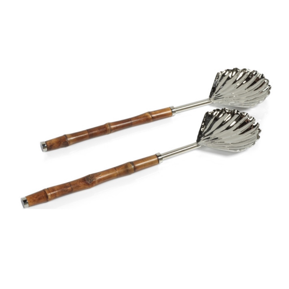 Treviso Bamboo and Nickel Server Set