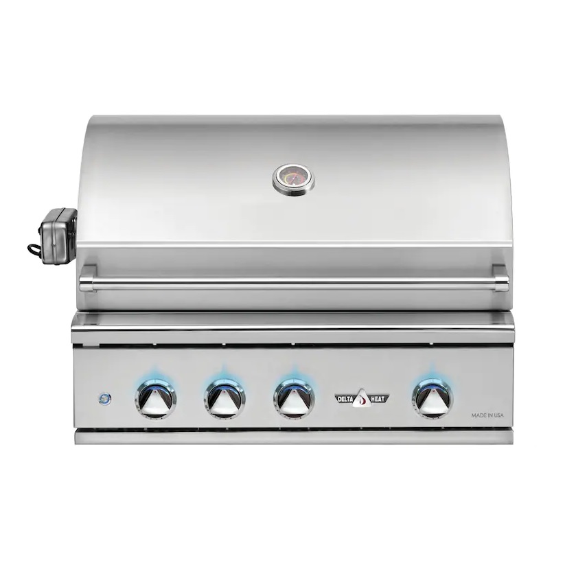 Delta Heat 32-Inch 3-Burner Built-In Propane Gas Grill with Infrared Rotisserie Burner