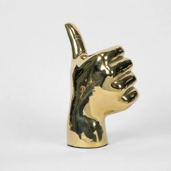 Thumbs Up or "Gig 'Em, Aggies" Hand Sign Sculpture in Brass