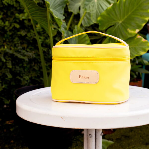 Jon Hart Makeup Case - Lemon with Peony Webbing