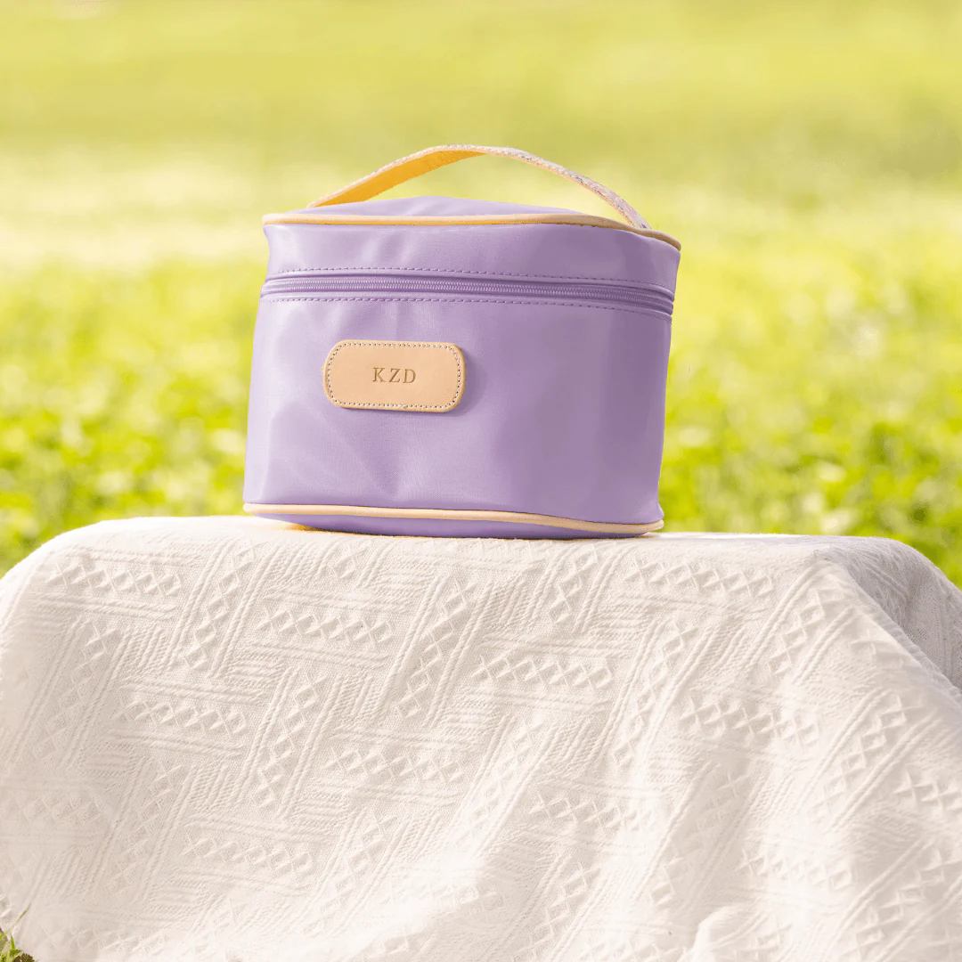 Jon Hart Makeup Case - Lilac with Peony Webbing