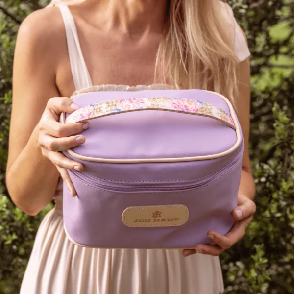 Jon Hart Makeup Case - Lilac with Peony Webbing2