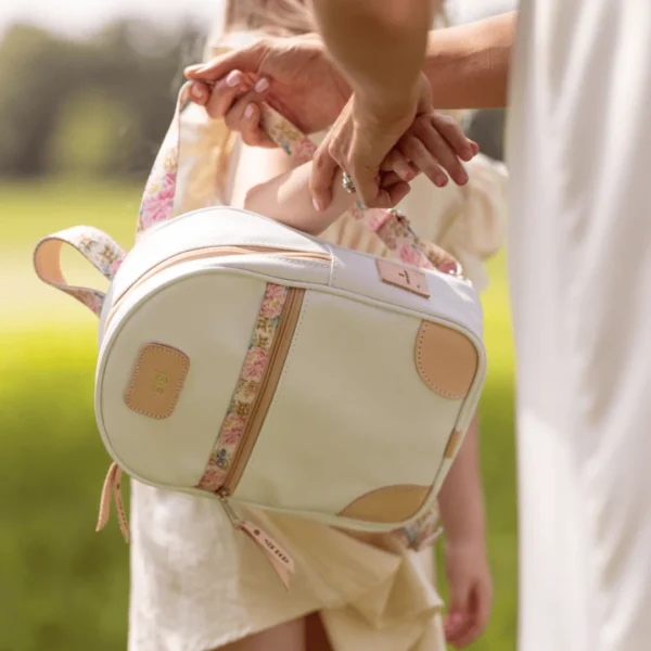 Jon Hart Mini Backpack – White with Peony Webbing3