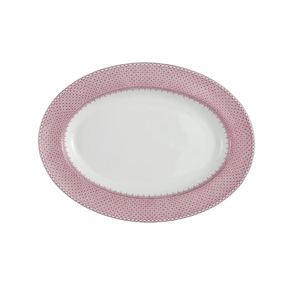 Mottahedeh Pink Lace Oval Platter