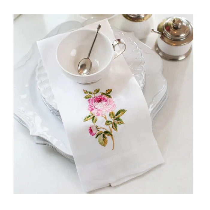 Pink Rose Linen Towel