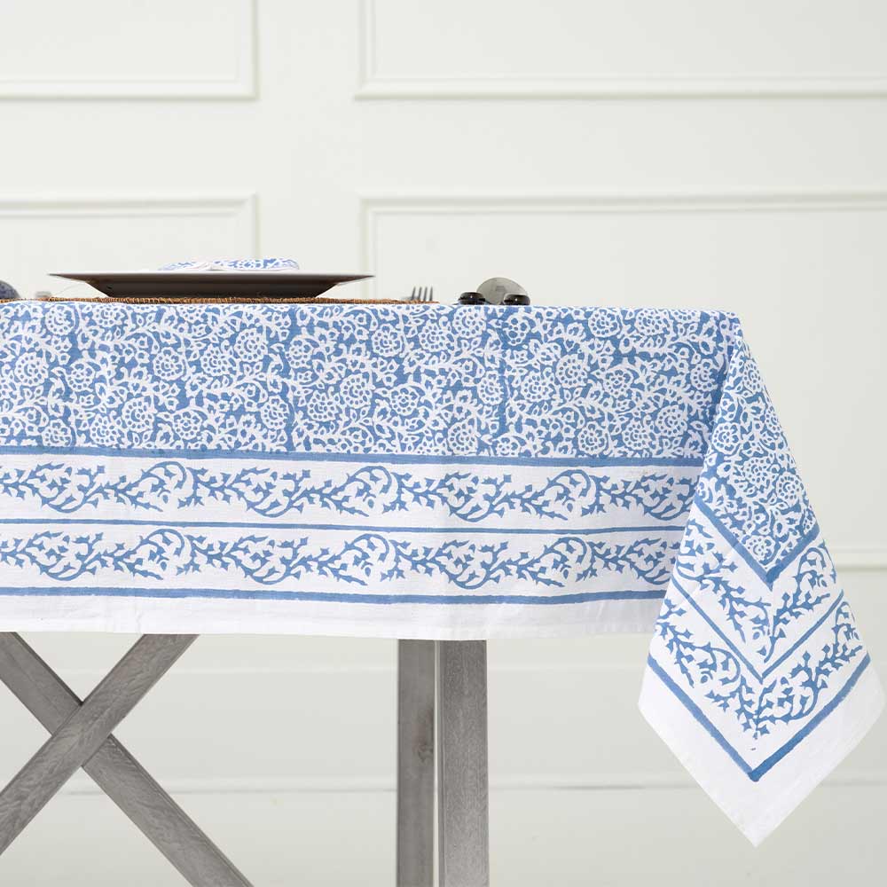 Pomegranate Tapestry Blue Tablecloth