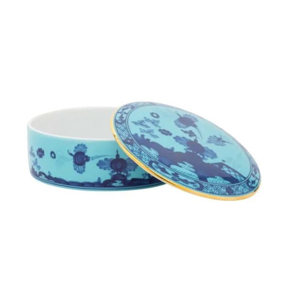 Oriente Italiano Iris Gold Round Box With Cover