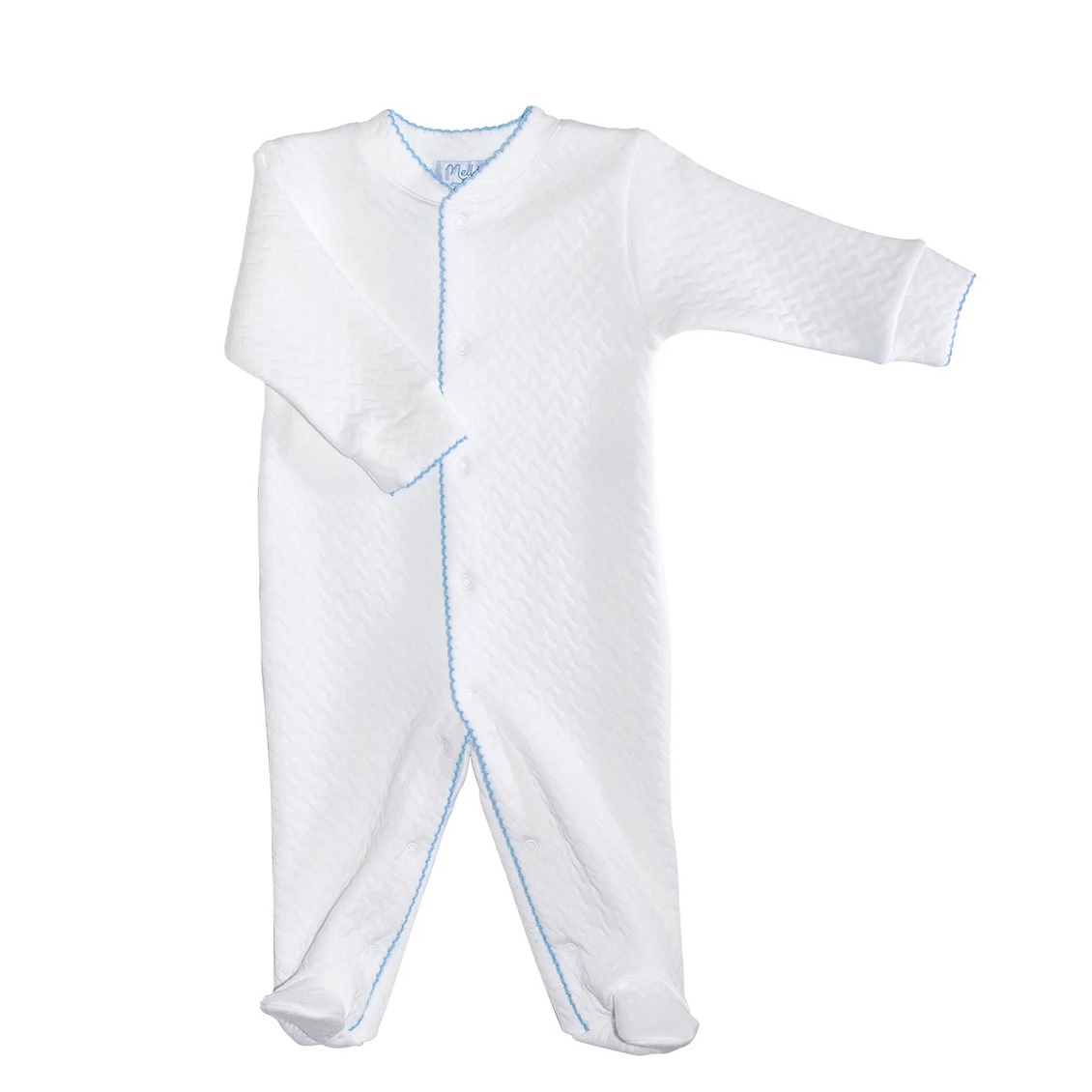 baby blue safari style emb footie