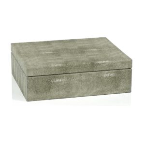 Zodax Moorea Grey Shagreen Leather Decorative Storage Box - Large