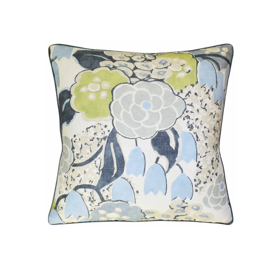 Laura Citrus & Blue Decorative Pillow 22"