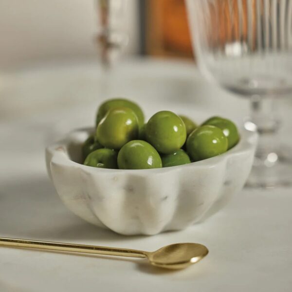 Zodax Scalloped Marble Condiment Bowl