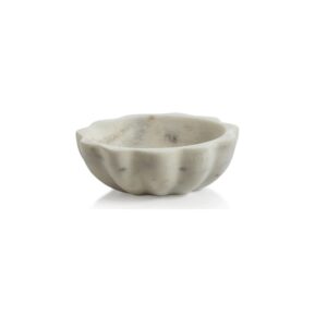 Zodax Scalloped Marble Condiment Bowl