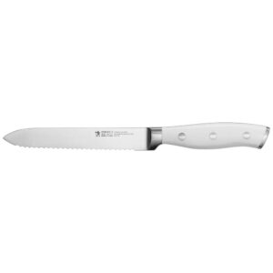 Henckels Forged Accent 5-inch Serrated Utility Knife - White Handle