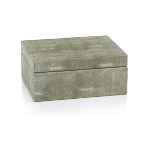 Zodax Moorea Grey Shagreen Leather Decorative Storage Box - Small