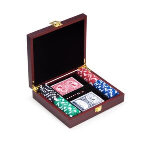 Wood Case 100 Chips Poker Set